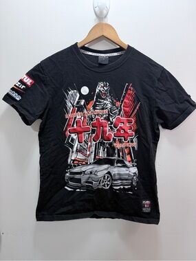 Fubu Newyork Street Racer Graphic Tee - Black with Red Accents Size M (Asian)